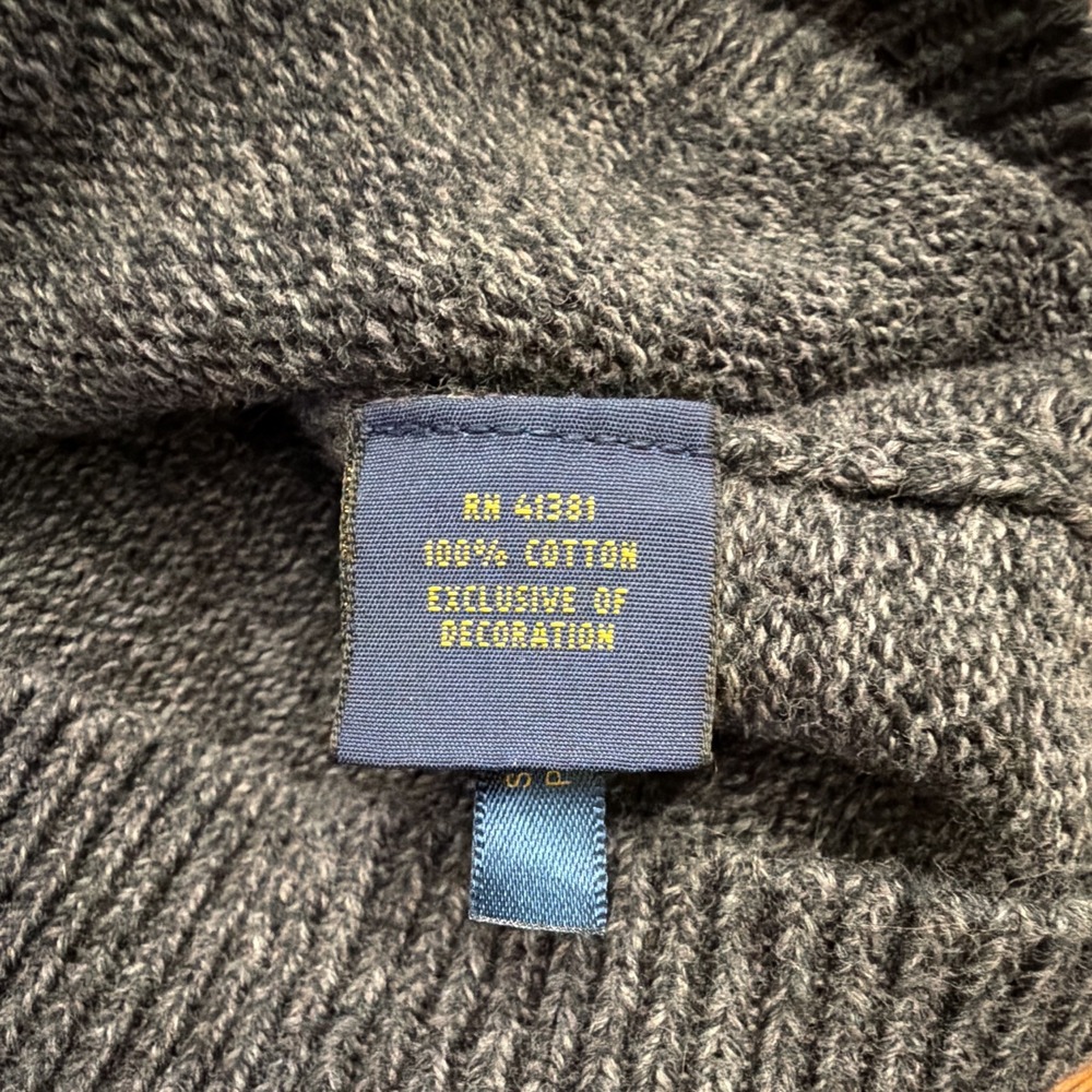 Polo Ralph Lauren Boy's M Gray Knit 1/4 Zip Mock Neck Sweater Preppy Old Money - Picture 6 of 12